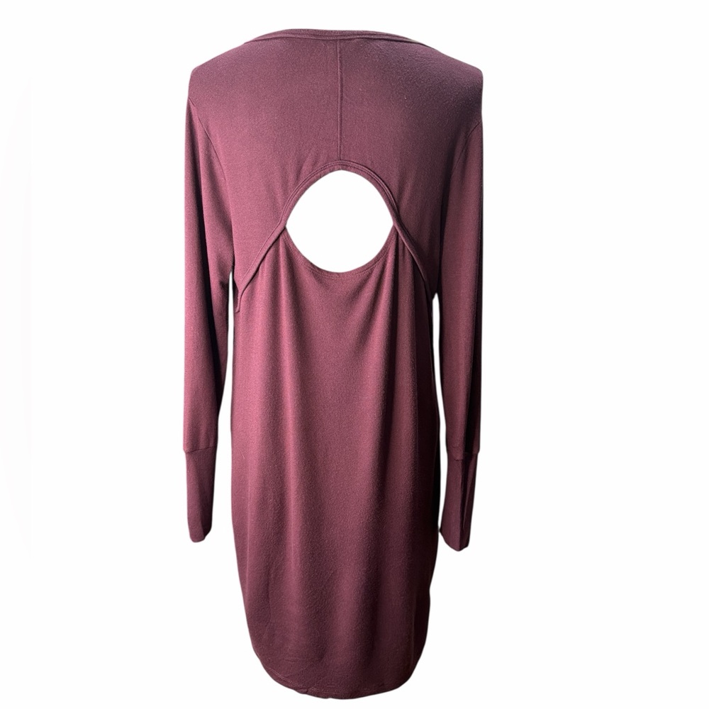 Athleta Long Sleeve Dress with cutout in Dark Plum. EC. Size Small - Picture 5 of 6